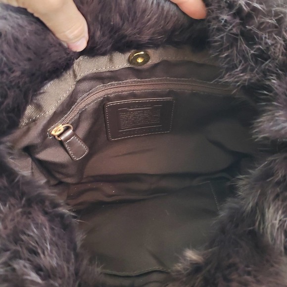 Coach Limited Edition Brown Rabbit Fur Signature Hobo - Picture 7 of 10